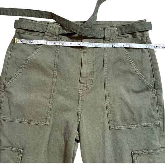 7‎ For All Mankind women’s  Cargo Pants M Green Flap Pockets Casual size 30 NWOT - Picture 11 of 14